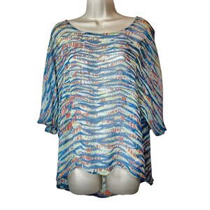 Gypsy 05 100% Silk Short Sleeve Blouse Size Medium